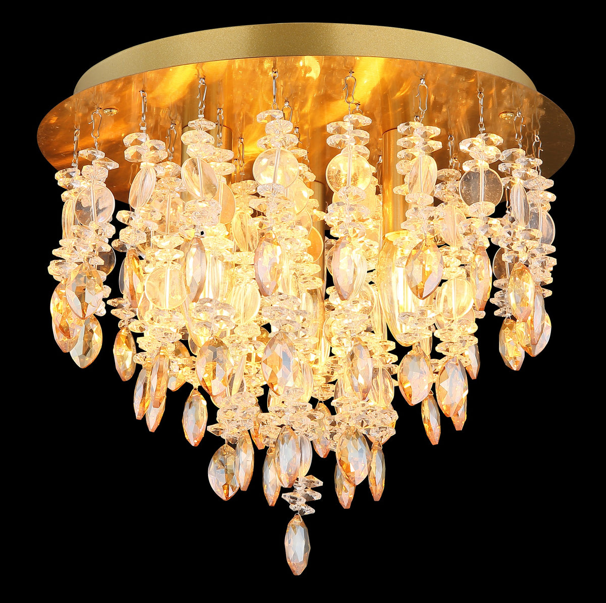 Luminária de teto metálica dourada com 3 luzes – imagem 3