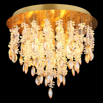 Luminária de teto metálica dourada com 3 luzes – imagem 3