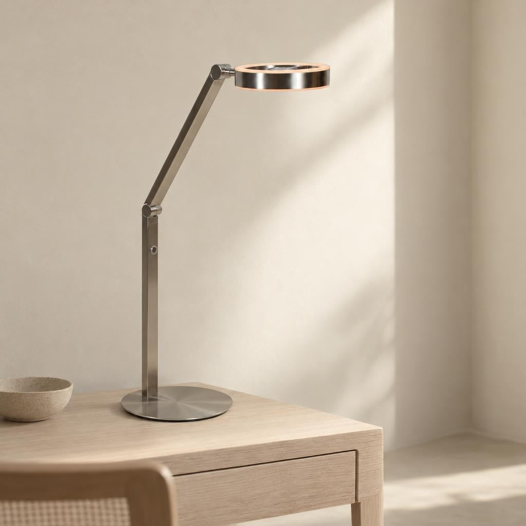 Steinhauer Ringlux Steel LED Table Lamp – lifestyle image