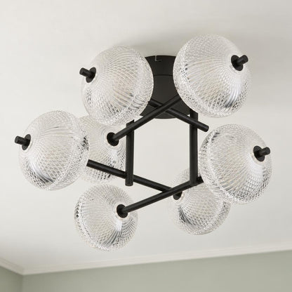 Loftslampe i sort glas – Obolg Aida – stemningsbillede