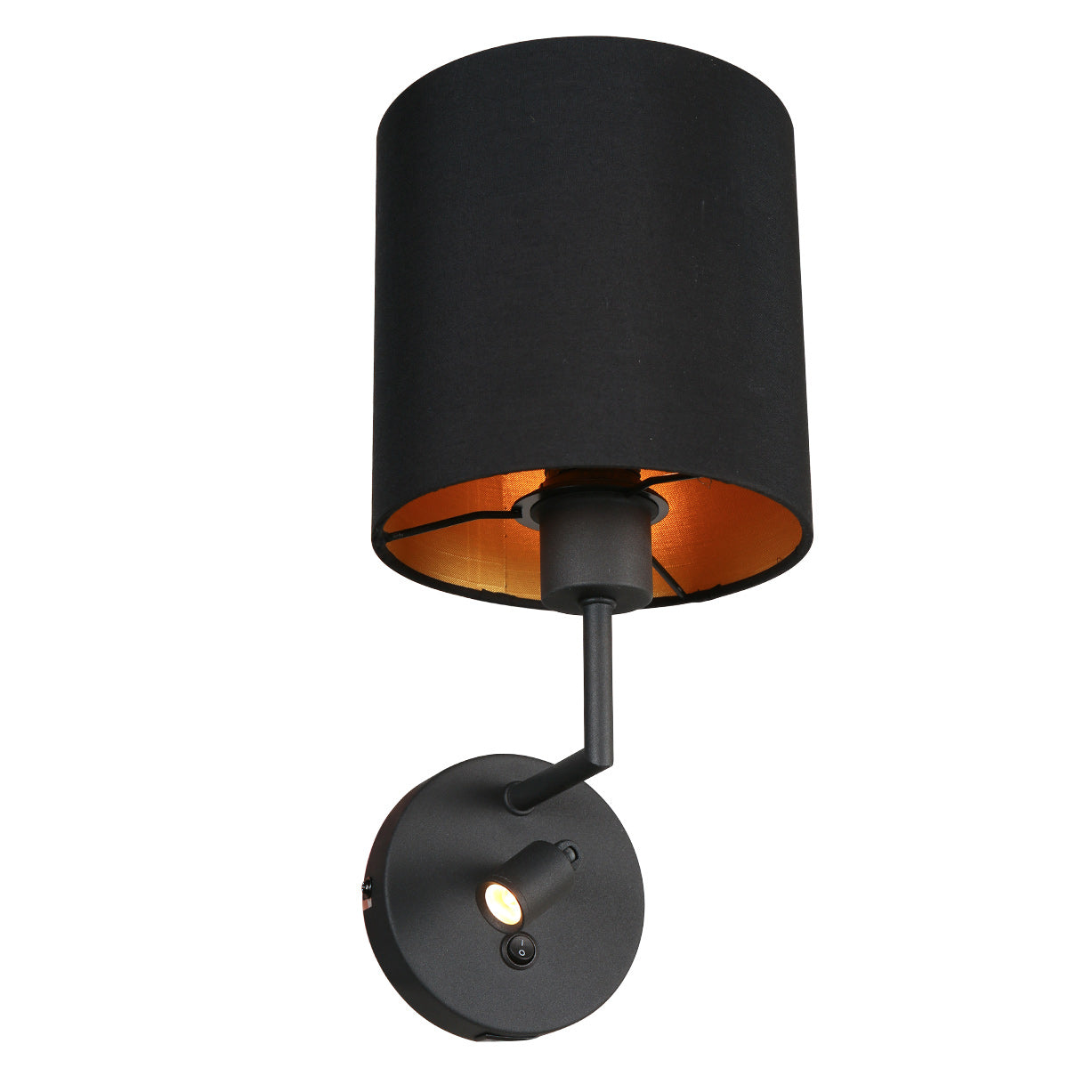 Mexlite Noor zwarte wandlamp met leeslampje – afbeelding 1