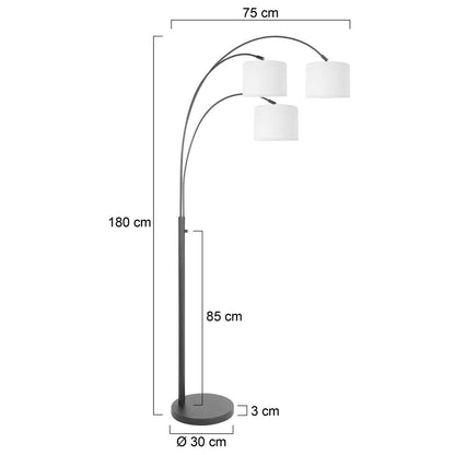 moderne-zwarte-booglamp-met-witte-kappen-steinhauer-sparkled-light-variant-image7