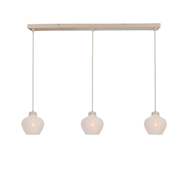 Kolme valgustiga linane ripplamp travertiiniga Anne Light Travino