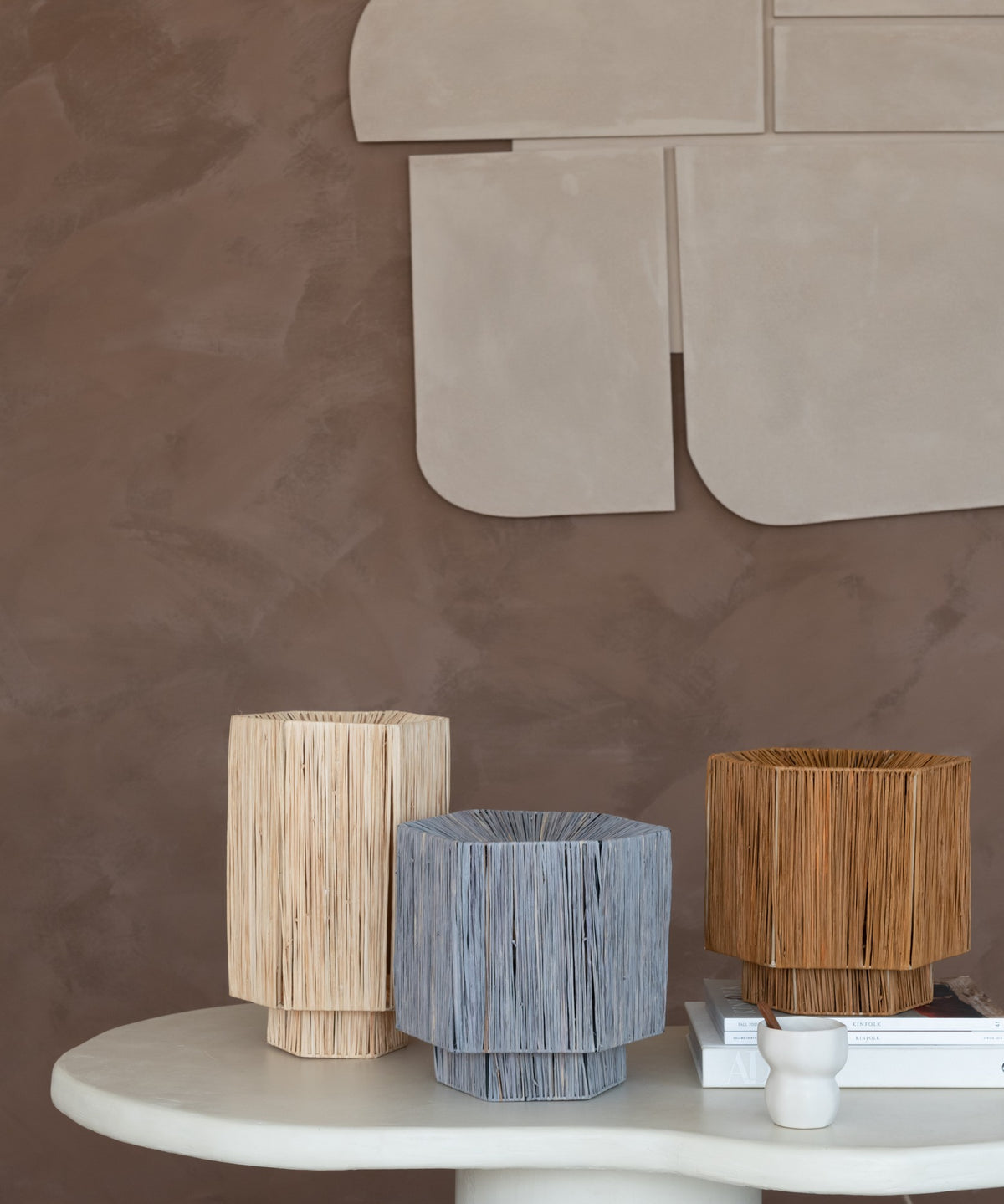 Lâmpada de mesa grande cinza em rafia GOOD&MOJO Panama – imagem 5