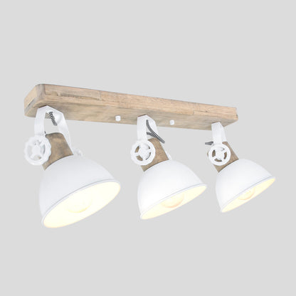 Mexlite Gearwood 3-lichts plafondspot wit met hout – afbeelding 12