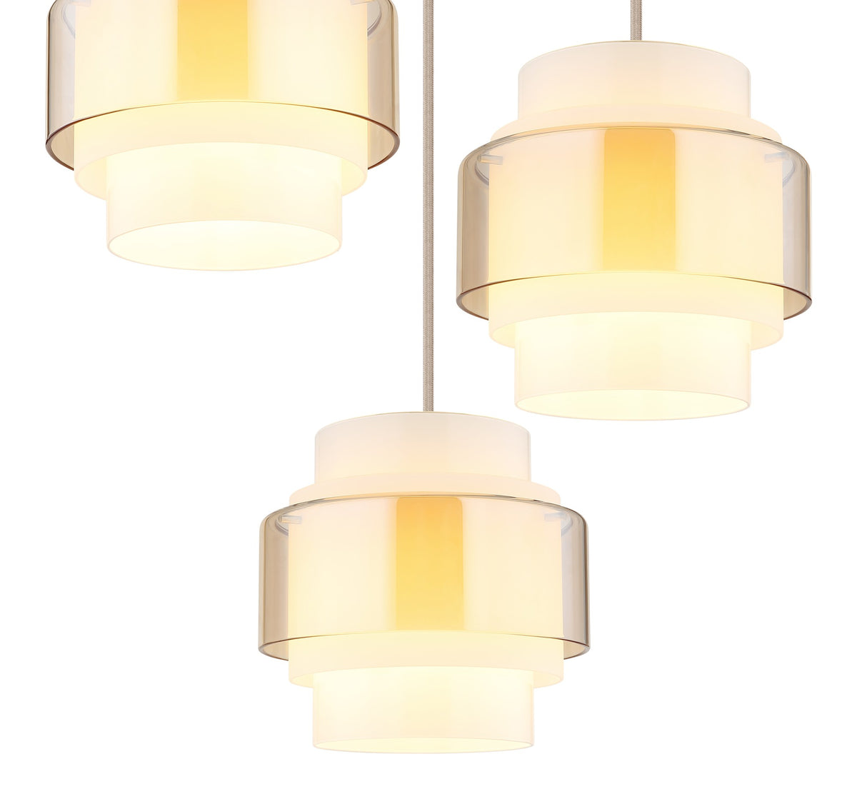 Lustre de 3 luzes em vidro areia luxuoso – imagem 2