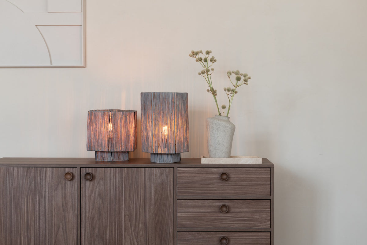 Lâmpada de mesa grande cinza em rafia GOOD&MOJO Panama – imagem 9