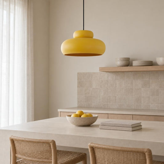 Gul pendel i orientalsk design – Light & Living Neiva – stemningsbillede