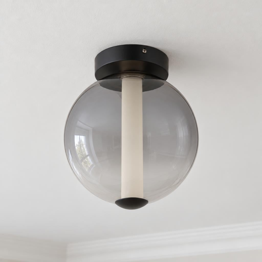 LACY Modern Ceiling Light with Smoked Glass – lifestyle image