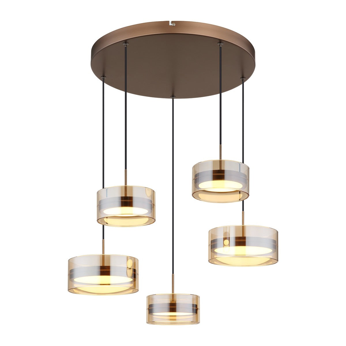 Lampada a sospensione LED di medie dimensioni color caffè