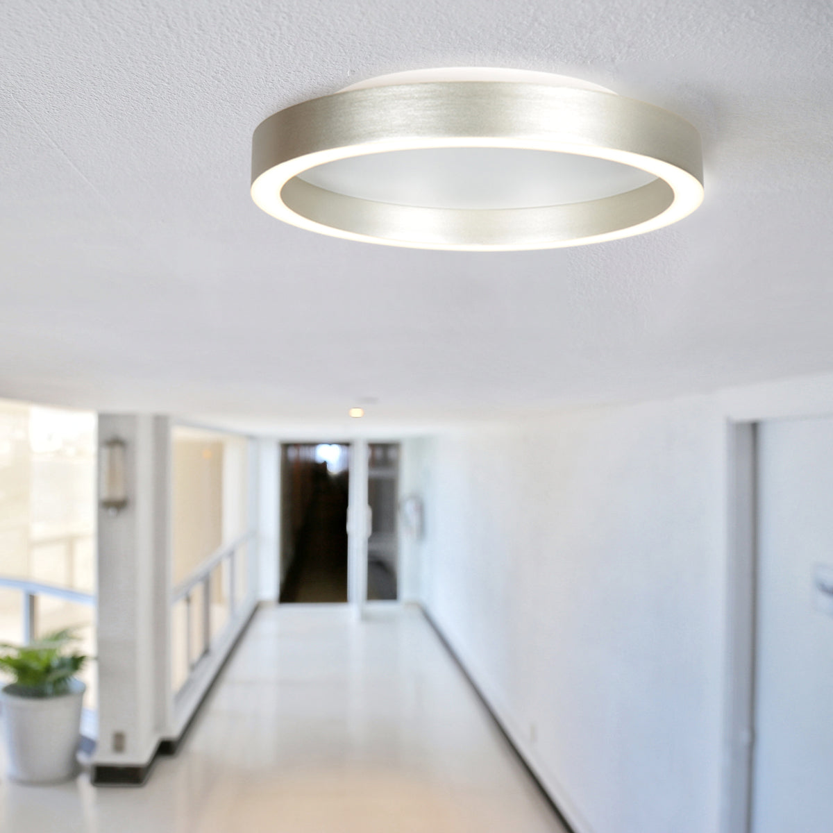 Компактна стоманена таванна лампа с двойна LED светлина Steinhauer Ringlux – изображение 2