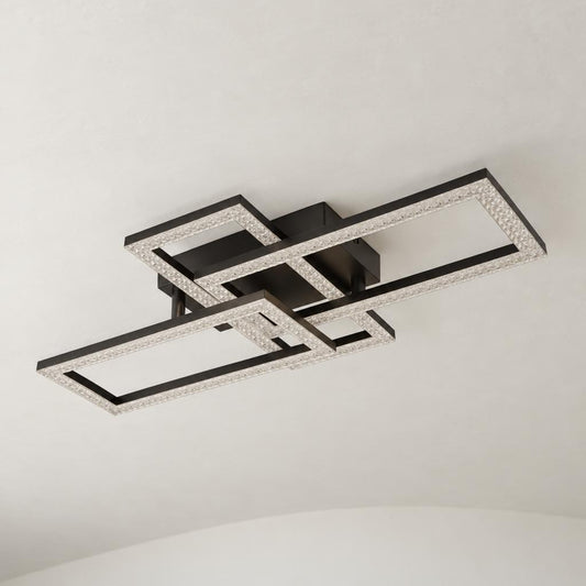 Stropné LED svietidlo Sapena, matná čierna – fotografia v interiéri