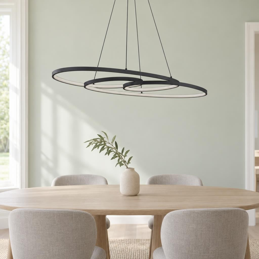 Moderne ovale hanglamp met geheugenfunctie Spira – sfeerbeeld