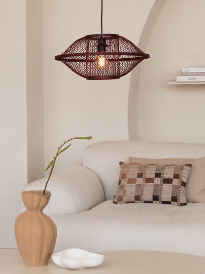 Bordeauxrode bamboe hanglamp met open vlechtwerk Ø50 cm GOOD&MOJO Maui – afbeelding 1