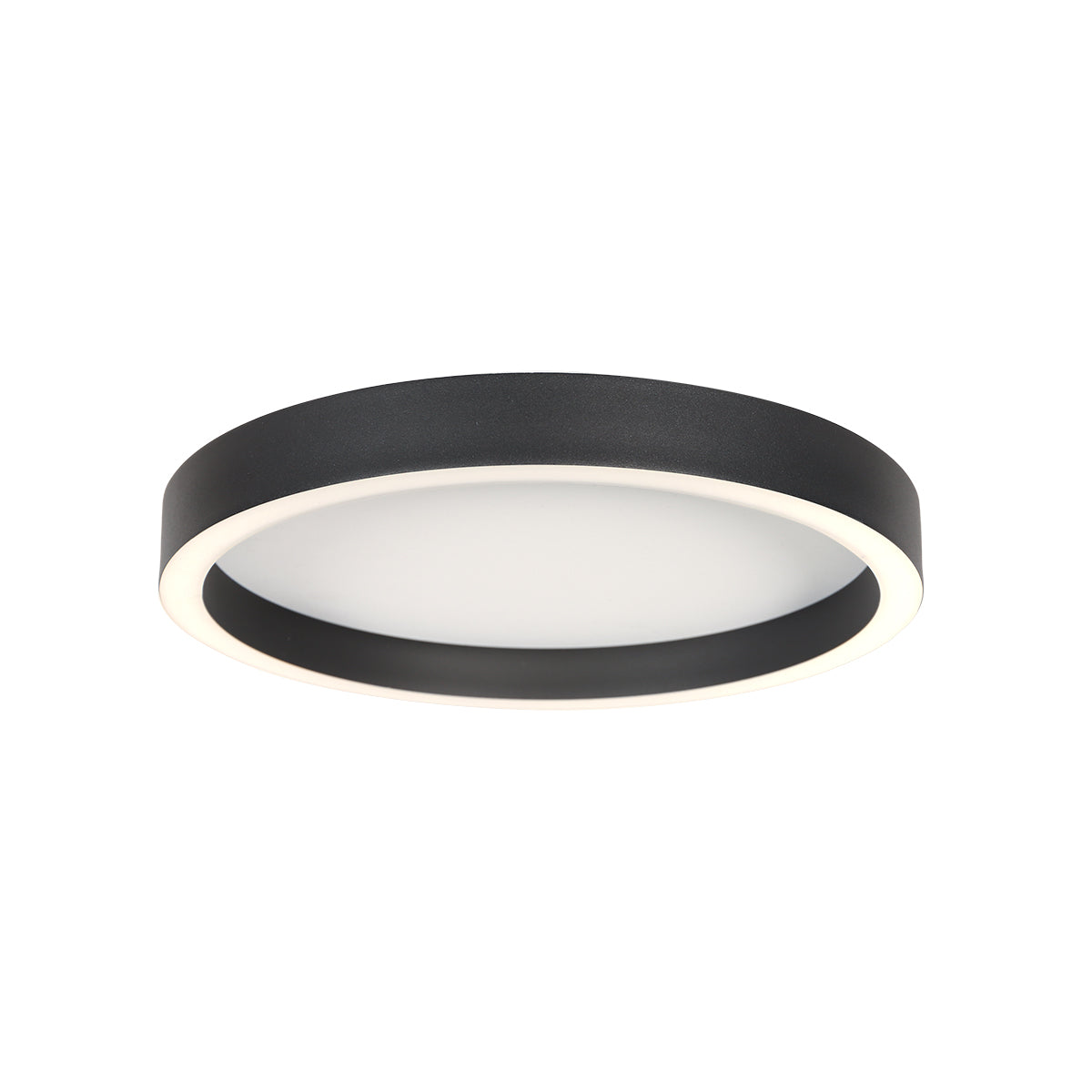 Черна LED плафониера Steinhauer Ringlux Ø30 см