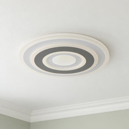 Obolg Sabatino rund vit takplafond med LED – miljöbild