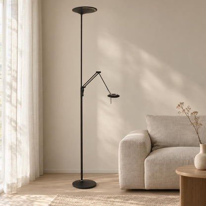 Steinhauer Zodiac LED Floor Lamp with Reading Light – lifestyle image