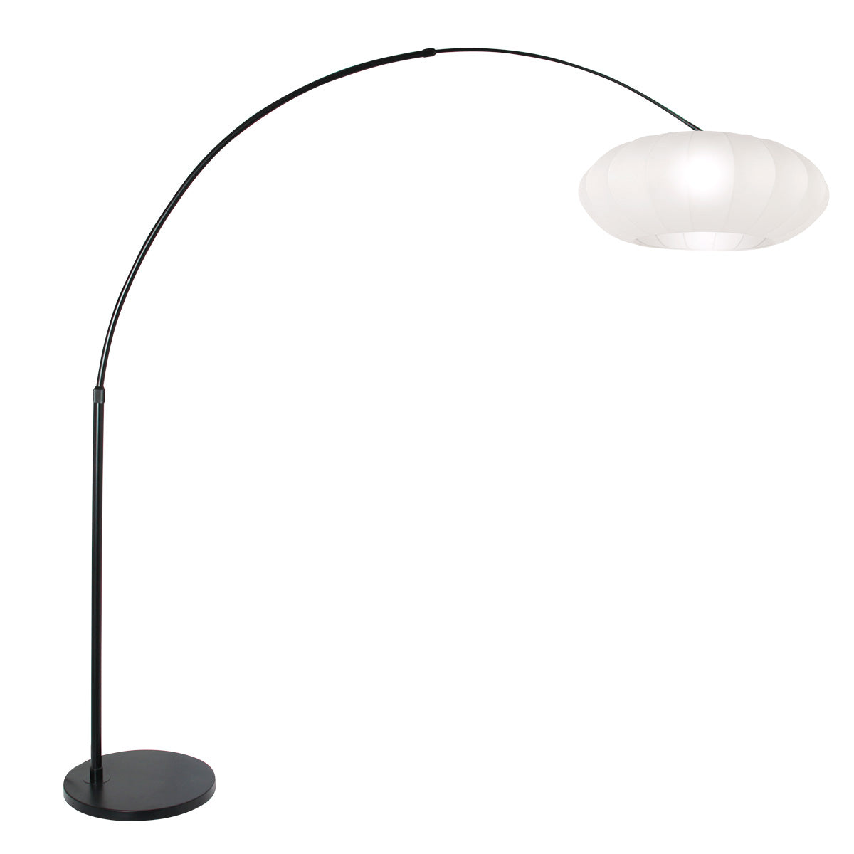 Черна аркова подова лампа с бял абажур Steinhauer Sparkled Light – изображение 1