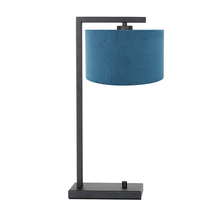 zwarte-tafellamp-met-blauwe-kap-steinhauer-stang-main-image