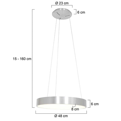 Rund LED-pendellampe fra Steinhauer Ringlede – måltegning