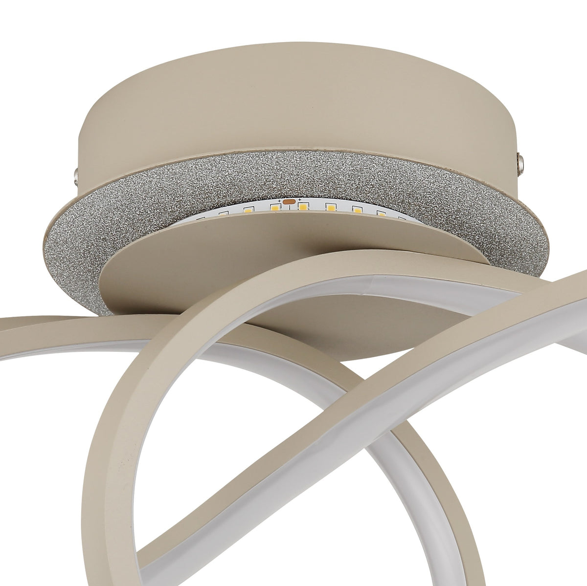 Lampada da soffitto in metallo LED color sabbia con carattere – immagine 4