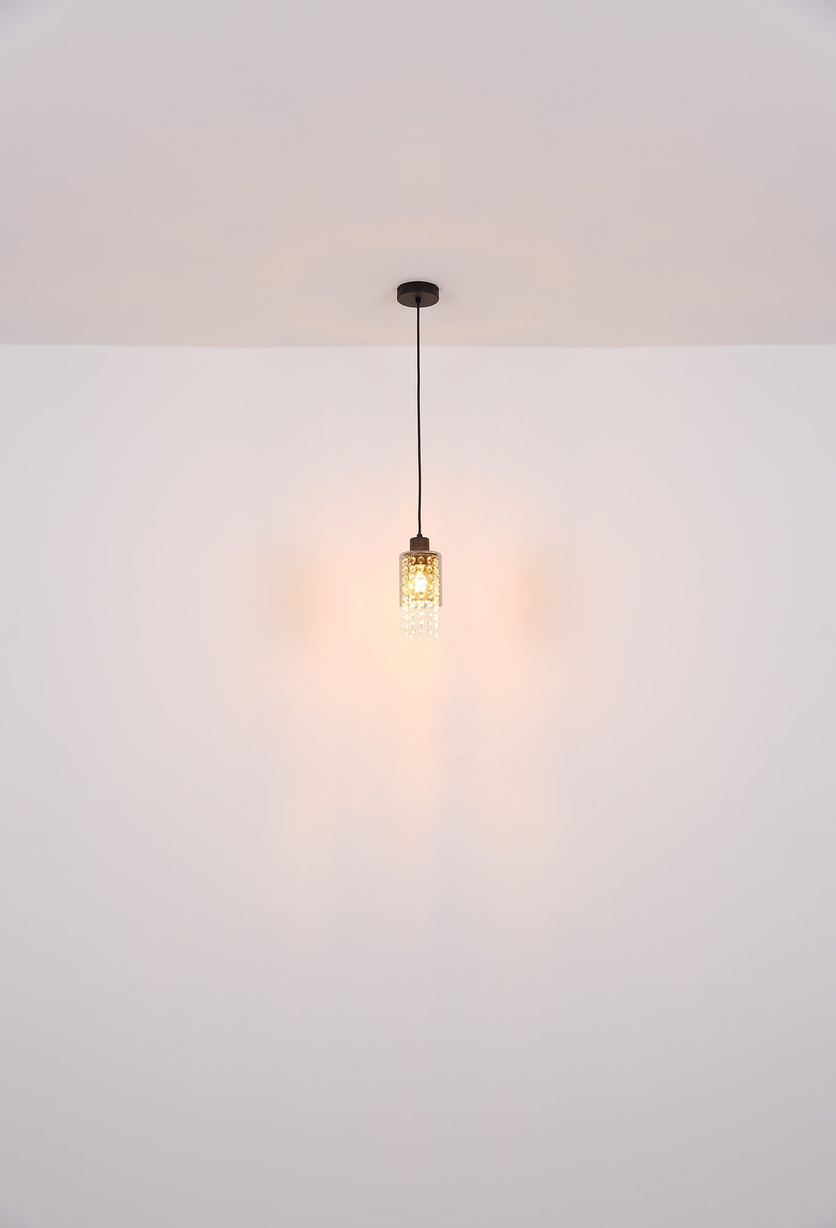 Lampadario a 3 luci in vetro nero elegante – immagine 4