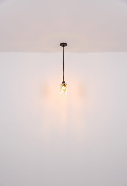 Lampadario a 3 luci in vetro nero elegante – immagine 4