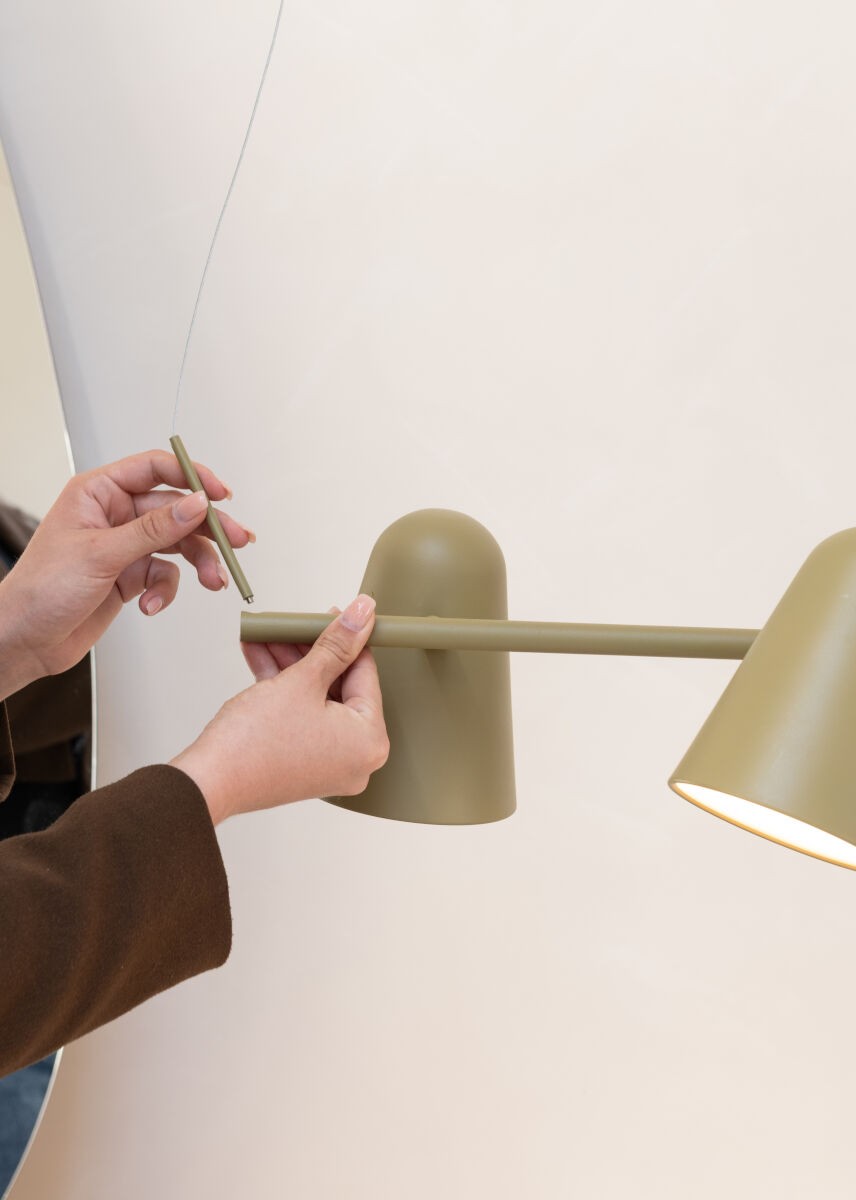 Luz pendente de 3 lâmpadas em metal verde-oliva encantadora It's About RoMi Salamanca – imagem 5