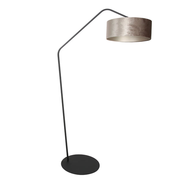 Must-hõbedane sametvarjuga kaarlamp Anne Lighting ZigZag