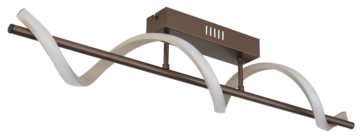 Lampada a soffitto LED in metallo color caffè elegante – immagine 1