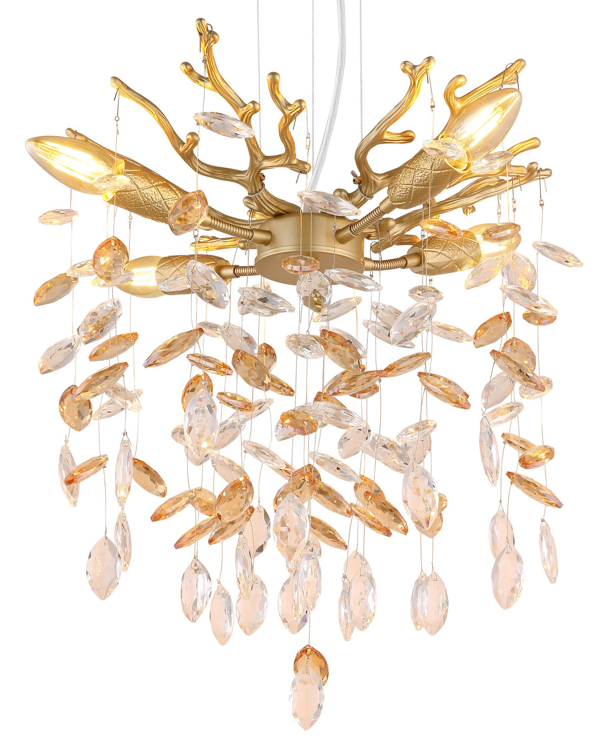 Pequeno lustre de cristal dourado – imagem 2