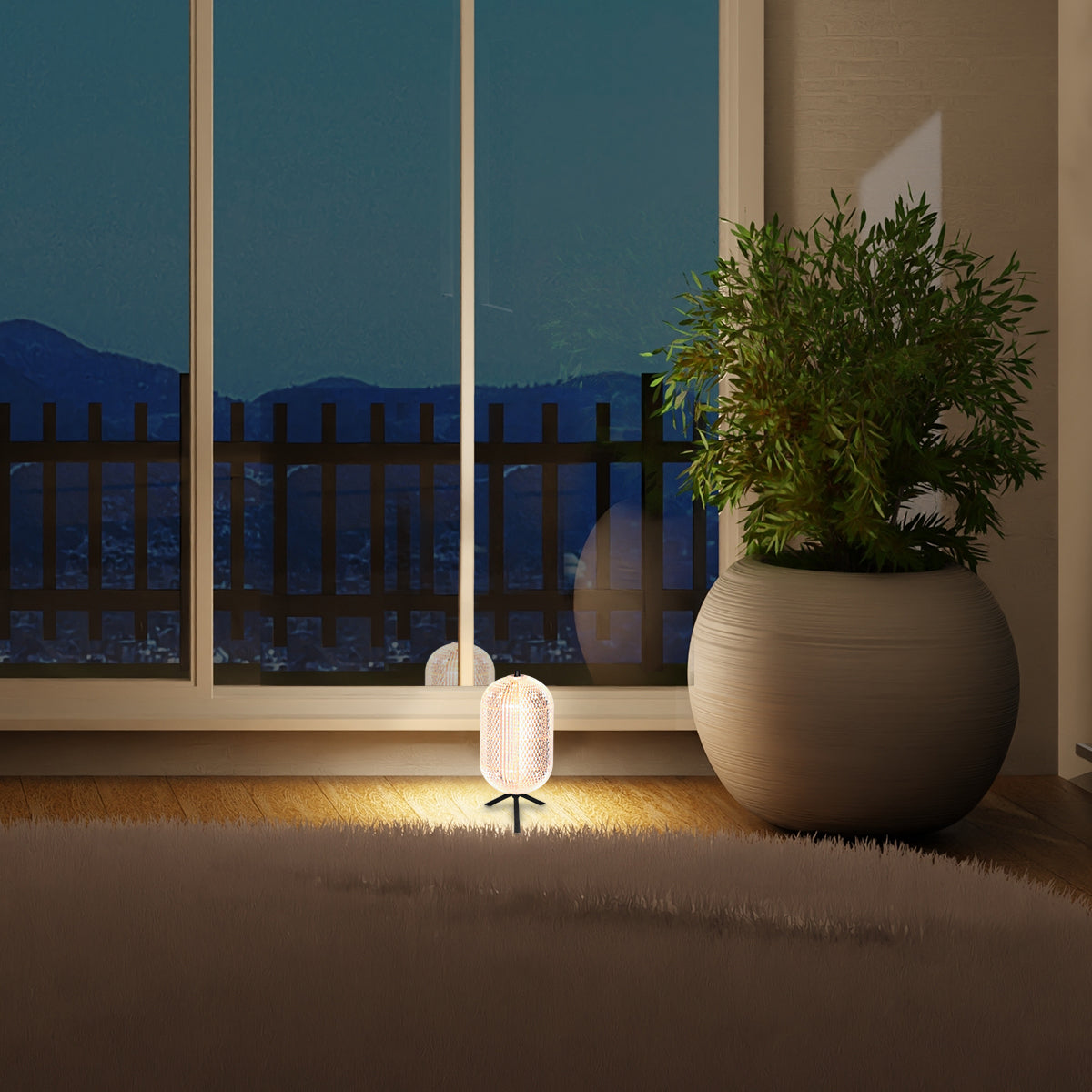 Nowoczesna czarna lampa stołowa LED Mexlite Geripu – zdjęcie 2