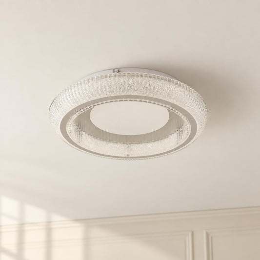 Globo Sharper valge metallist LED-laevalgusti Ø40 cm – interjööripilt
