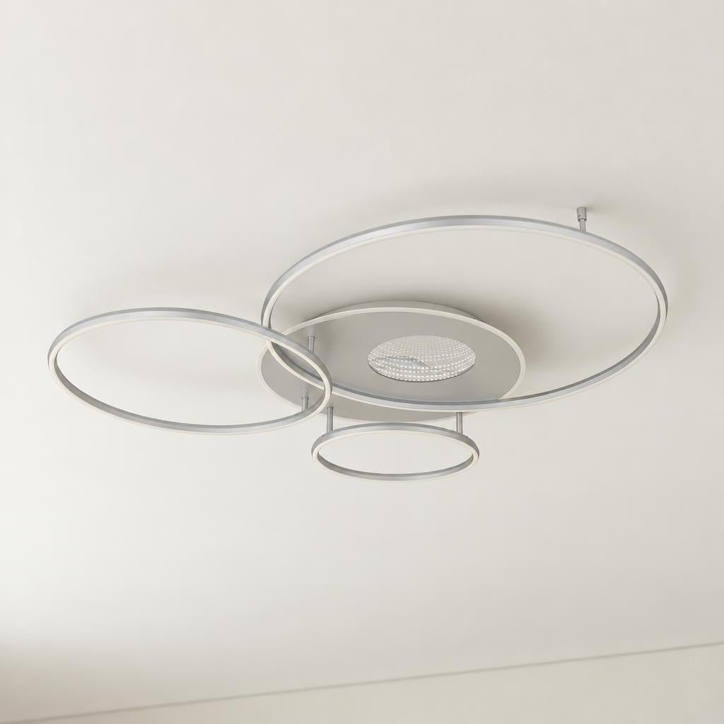 Modern Silver Brushed Aluminium Ceiling Light Invertina – lifestyle image