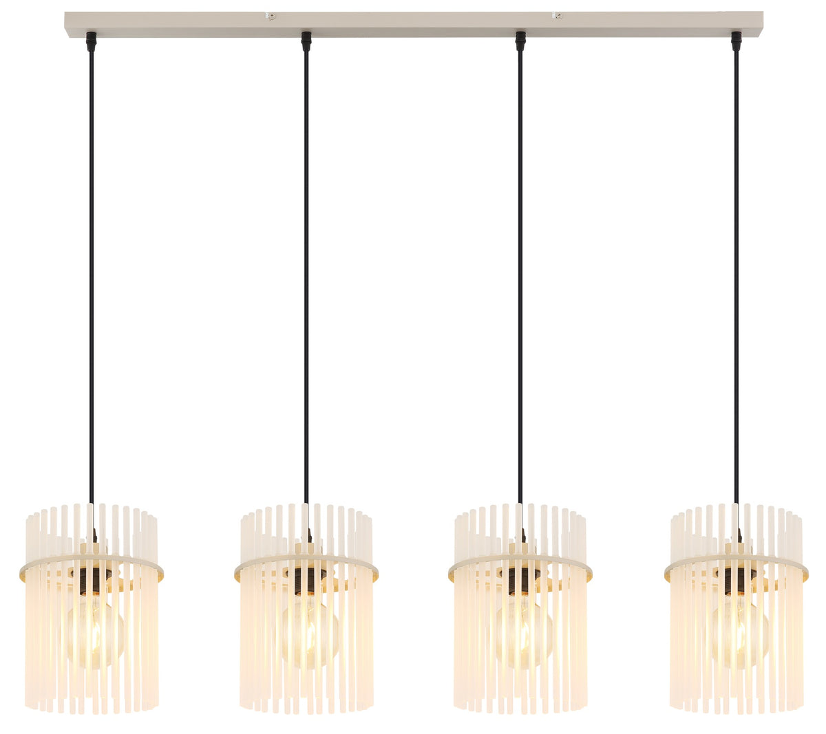 Lampadario elegante in vetro color sabbia a 4 luci – immagine 2