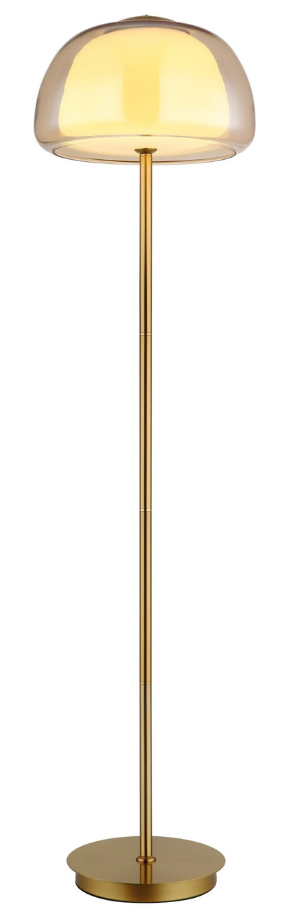 Luminária de chão LED em vidro dourado moderno – imagem 5
