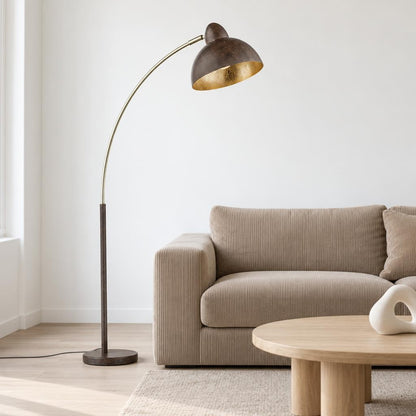 Obolg Anita – brun trendig golvlampa – miljöbild