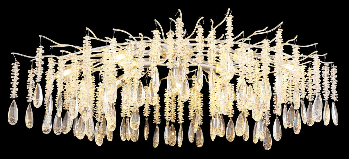 Lampadario in cristallo argento senza tempo con 10 luci – immagine 4
