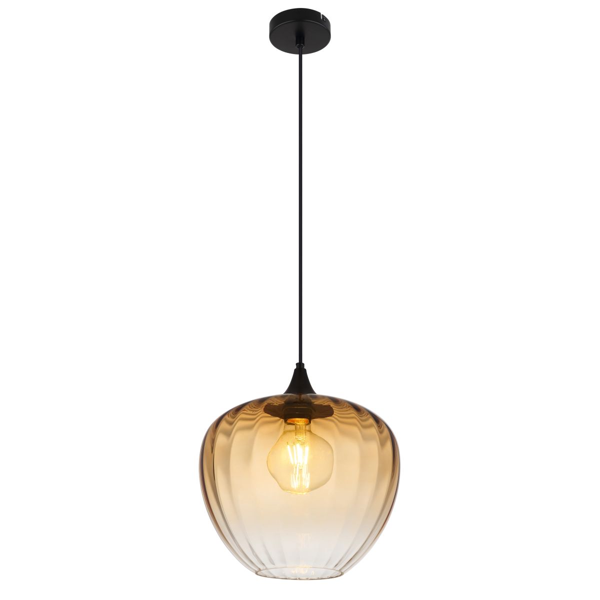 hanglamp-amberkleurig-glas-mat-zwart-metalen-frame-sander-main-image