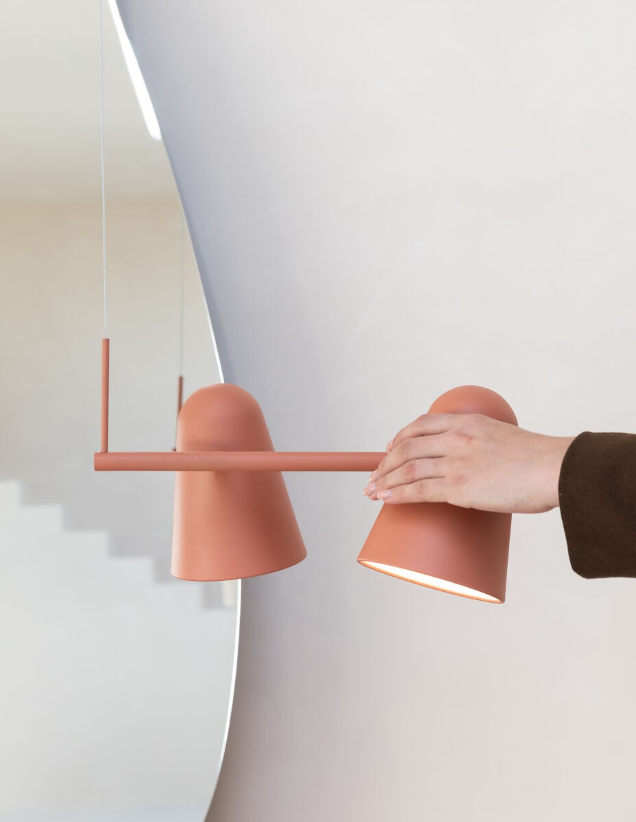Lampadario a 3 luci in metallo terracotta caldo It's About RoMi Salamanca – immagine 5