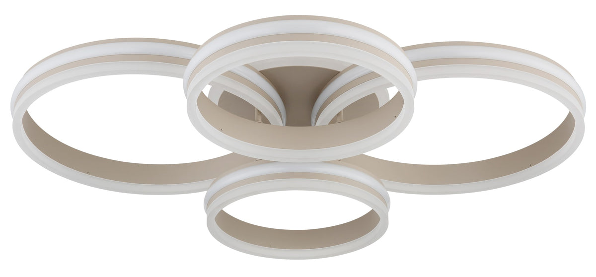 Piccola lampada a soffitto LED in metallo color sabbia – immagine 1