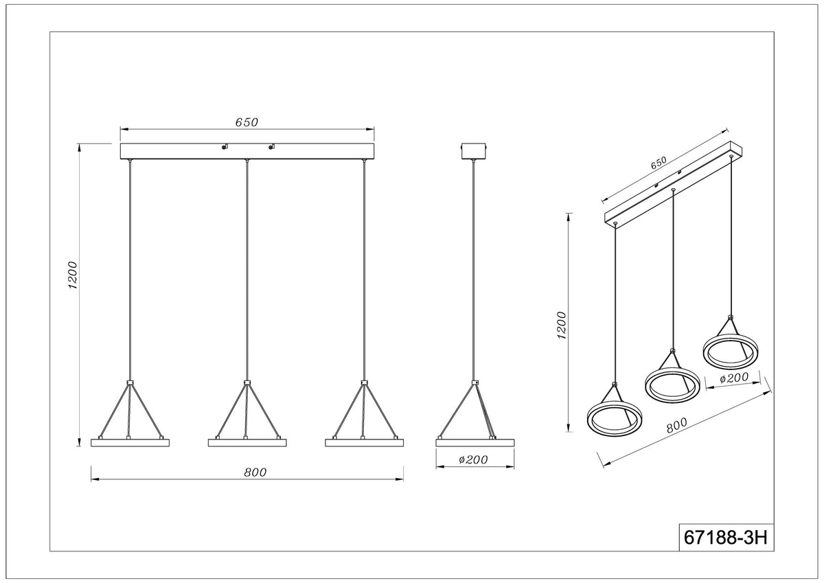 Lampa suspendată din metal negru elegant cu LED – imaginea 9