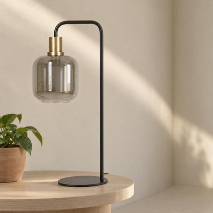 Glastbordlampe i bronze og sort – Light & Living Lekar – stemningsbillede