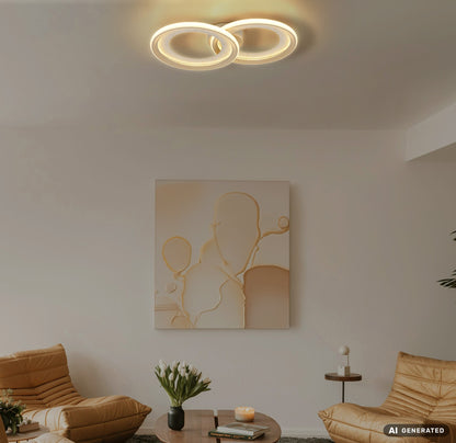 Pequena lâmpada de teto de metal LED na cor areia – imagem 5