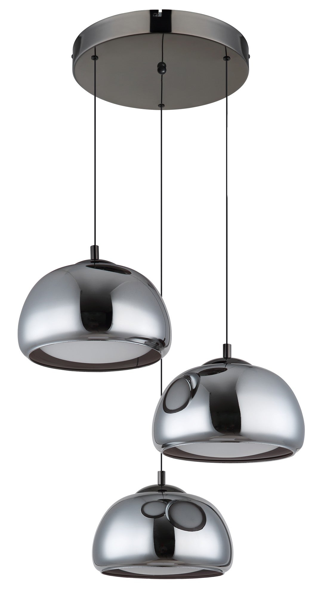 Lampadario LED in vetro gunmetal di medie dimensioni – immagine 1
