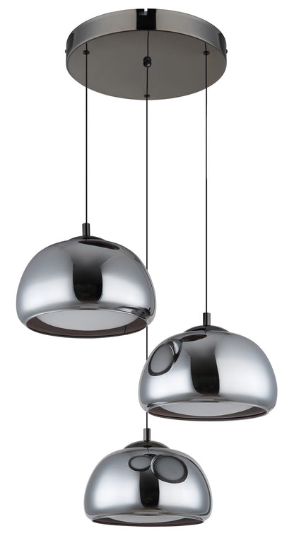 Lampadario LED in vetro gunmetal di medie dimensioni – immagine 1