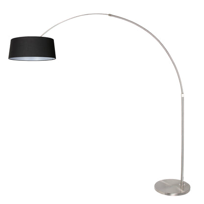 staalkleurige-booglamp-met-stijlvolle-grijze-linnen-kap-steinhauer-sparkled-light-variant-image1