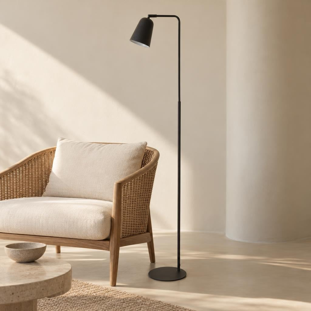 Light & Living Salomo vloerlamp zwart retro – sfeerbeeld