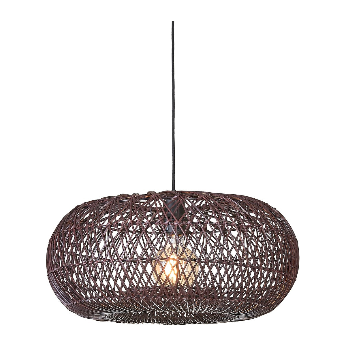 Bordeauxrode rotan hanglamp met open structuur GOOD&MOJO Arizona