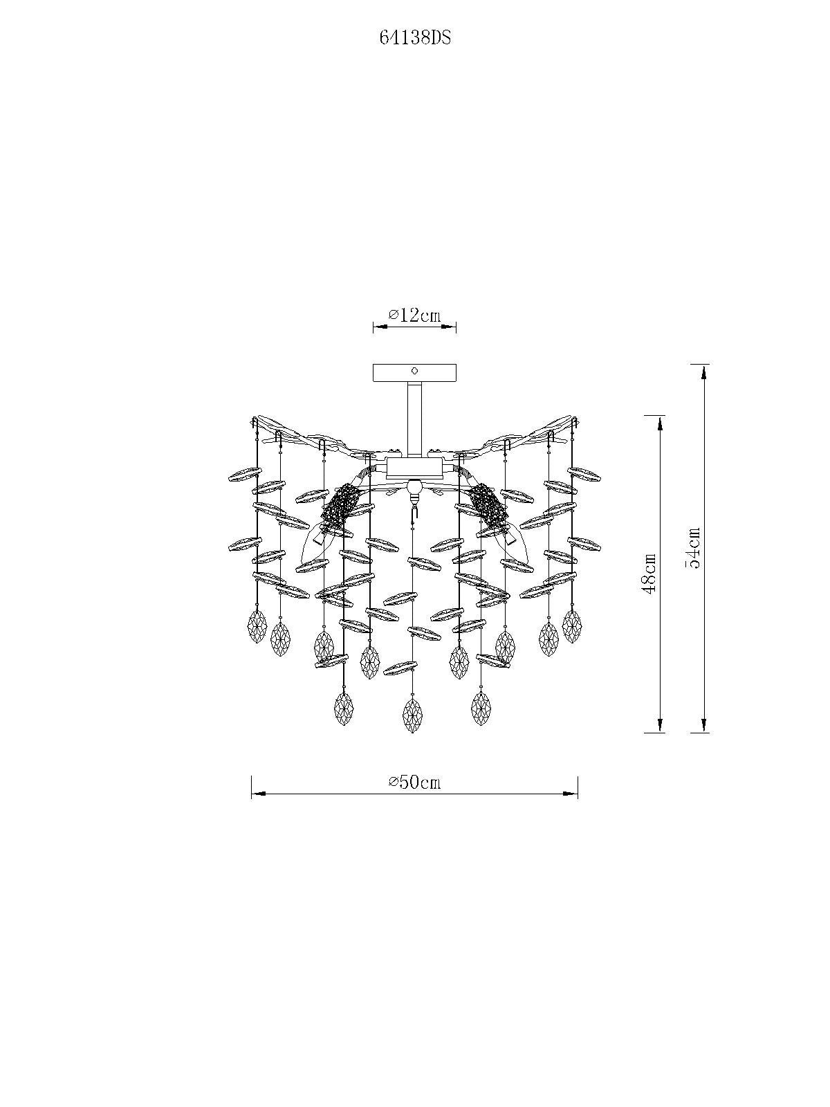 Moderna lâmpada de teto de cristal prateado com 6 luzes – imagem 5